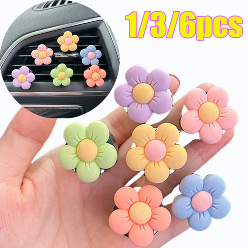 

Cute Flower Aromatherapy Car Air Outlet Decoration Perfume Clip Air Freshener Colorful Flora Car Interior Decor Auto Accessories