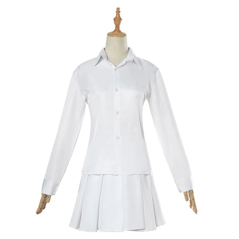 The Promised Neverland Cosplay Costume, uniforme d'étudiant, Emma, Norman, Ray Cosplay, perruque, autocollants de tatouage lavables, NO.22194, 63194/81194