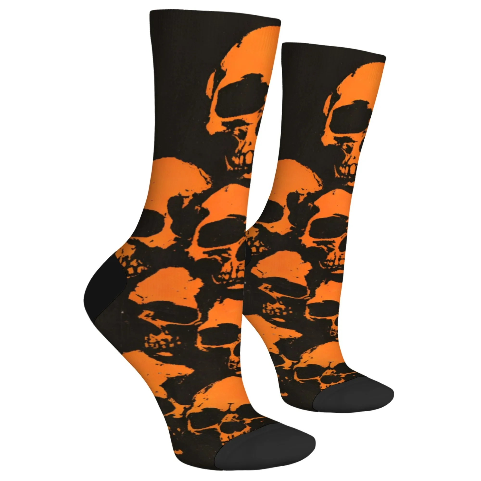 Calzini da equipaggio con motivo teschio horror gotico Streetwear unisex antiscivolo traspiranti morbidi per abbigliamento sportivo da skate regalo pazzo per feste