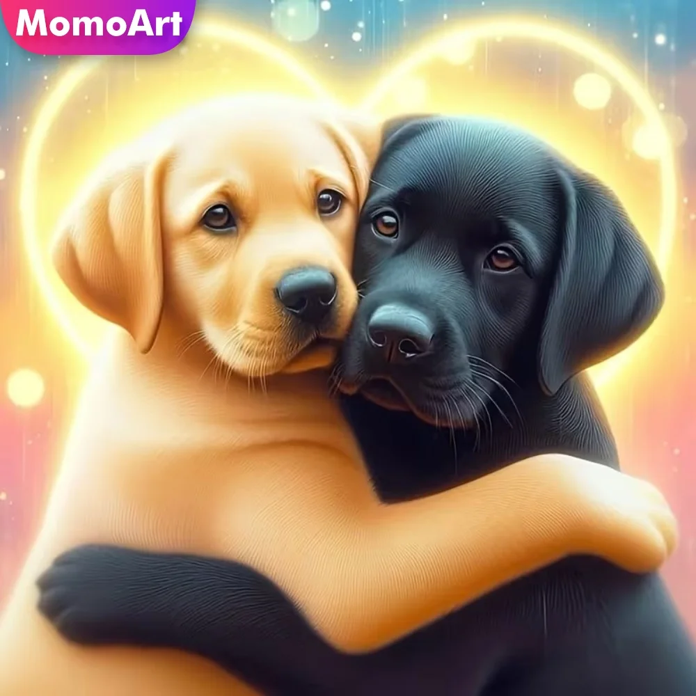 

Новинка Momoart: Алмазная мозаика с изображением собаки, набор для алмазной вышивки, акриловые принадлежности для рукоделия, наборы для вышивания своими руками, украшение для дома