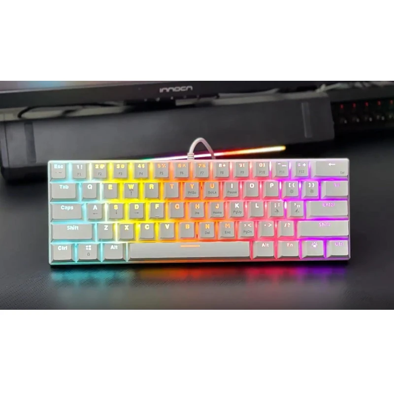 Gamer Mechanical Keyboard 60% Teclado Mecánico Key Board Mini PC Gaming Keyboards White Teclas Teclados Laptop Oficina Klavye