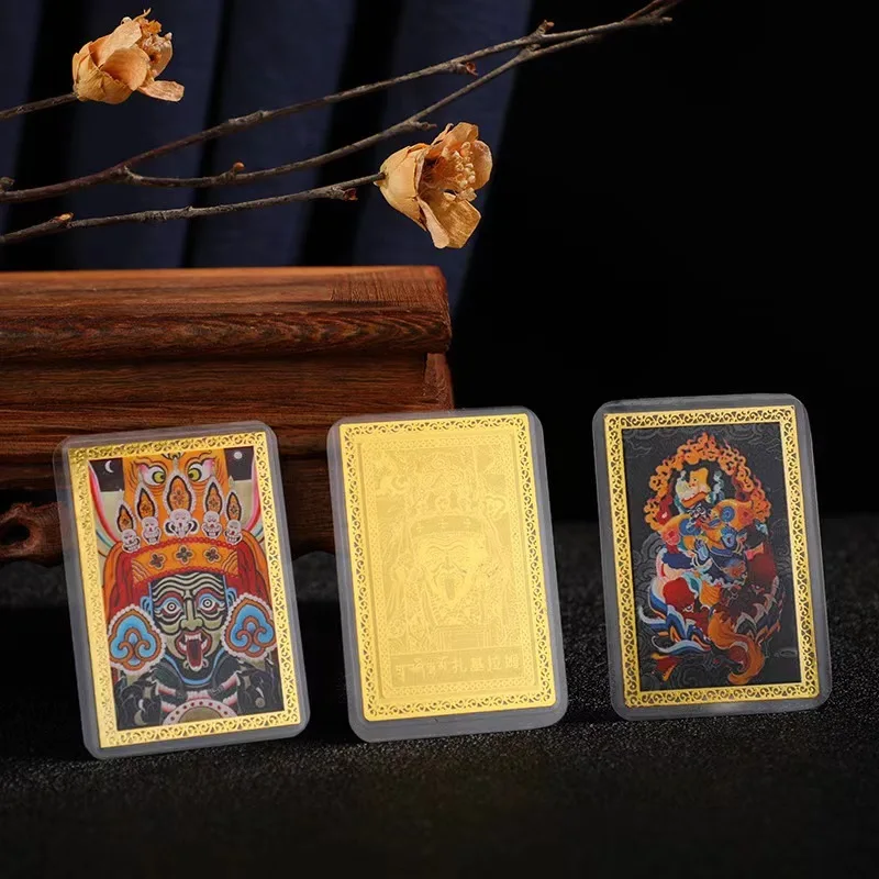 Zakiram Golden Kala Sa Zakim Temple Tibetan God of Wealth Pure Copper Card