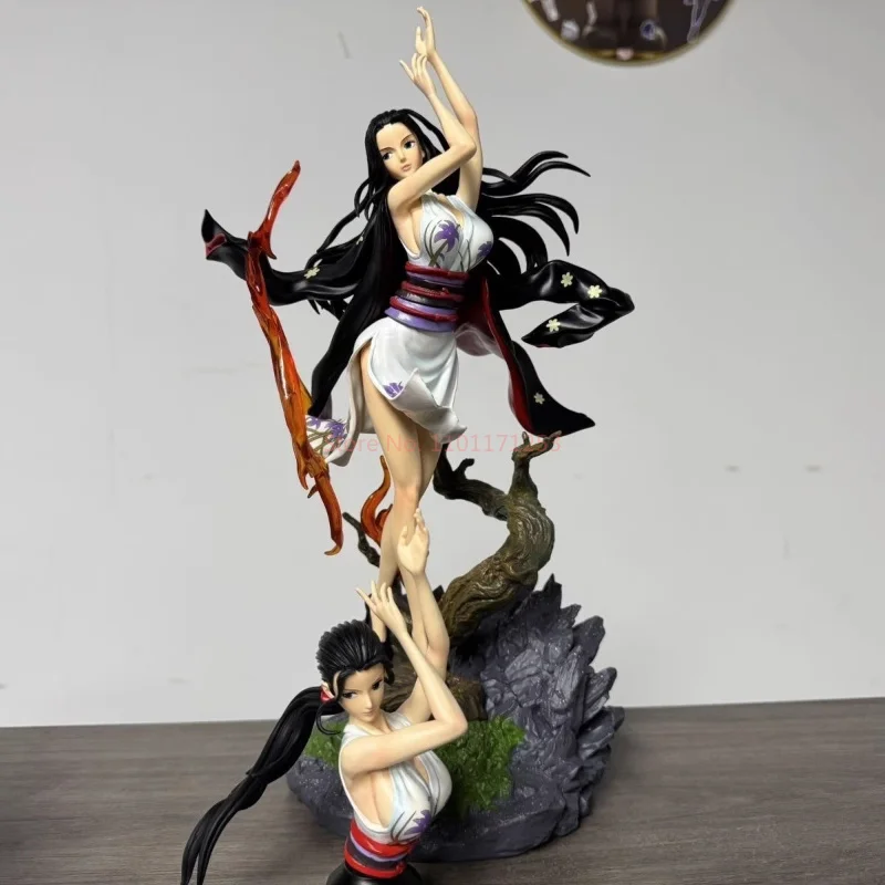 Novo 38cm uma peça figuras de anime nico robin figura 2 cabeças estatueta ação coletar mesa decoração ornamento brinquedos aniversário presentes