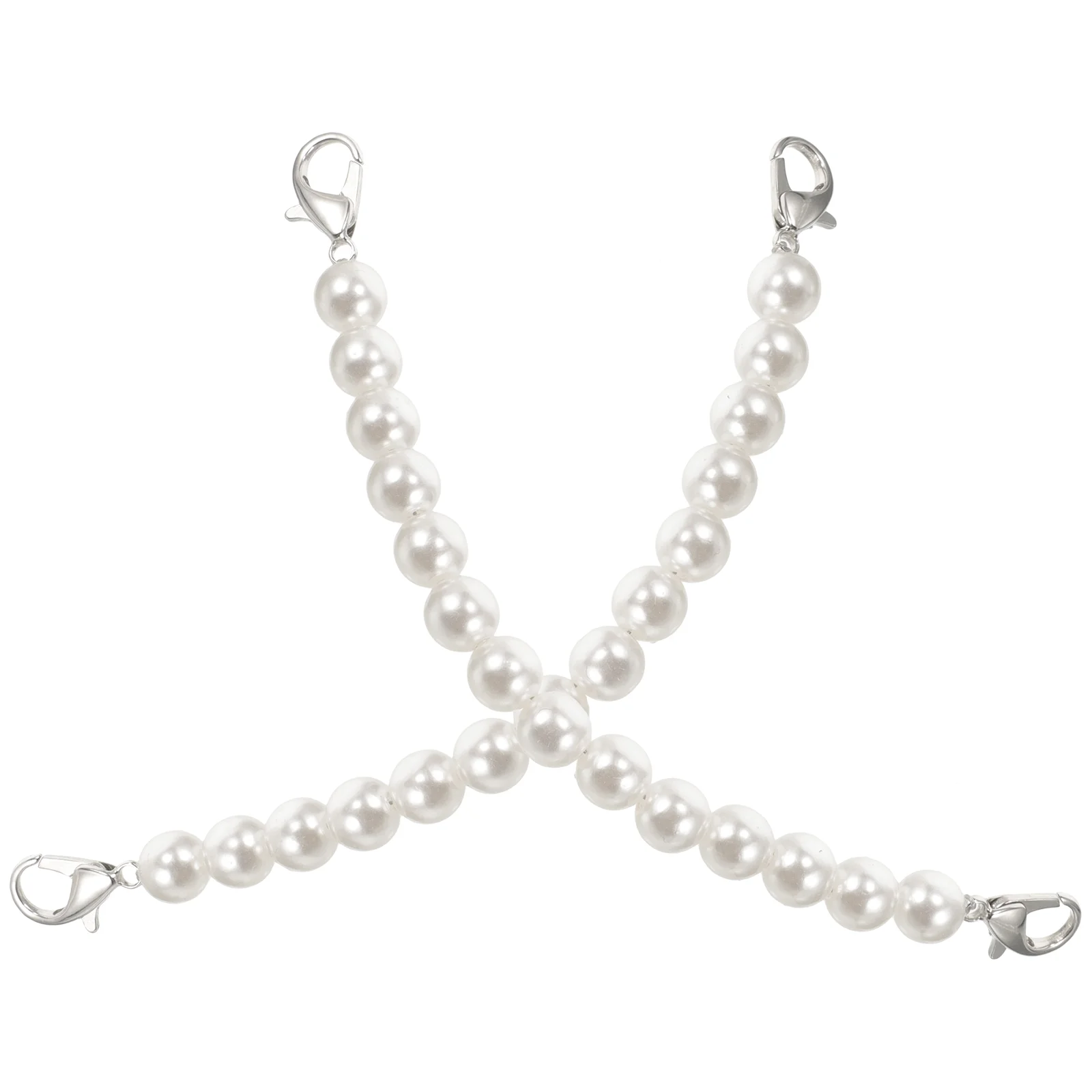 2 Pcs Pearl Laces Women Shoe Strap Ankle for Shoes Straps Heels Ties Decorative Shoelaces High Double Buckle