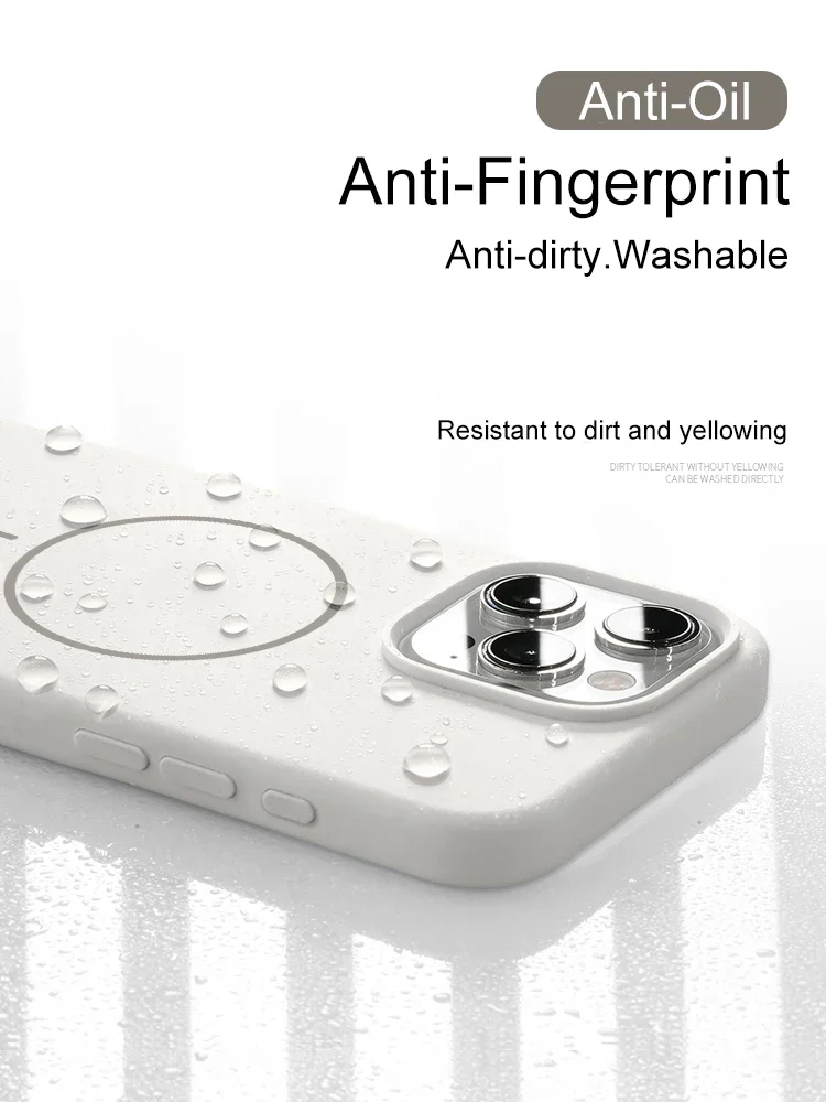 Offizielles Flüssigsilikon-Halsband-Handyhülle für iPhone 17 16E 16 14 15 Plus 12 13 11 18 Pro Max Magsafe Magnetische Weiche Hülle – Detail 11