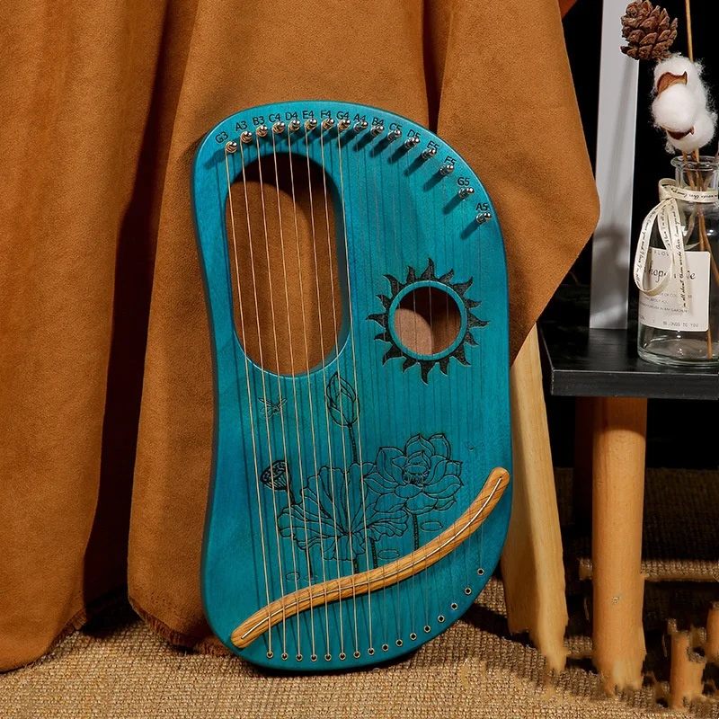 تصميم جديد Lyre Mini 16 Tone Harp Beginner جودة عالية 19 Tone Lyre لأداة السلسلة #3