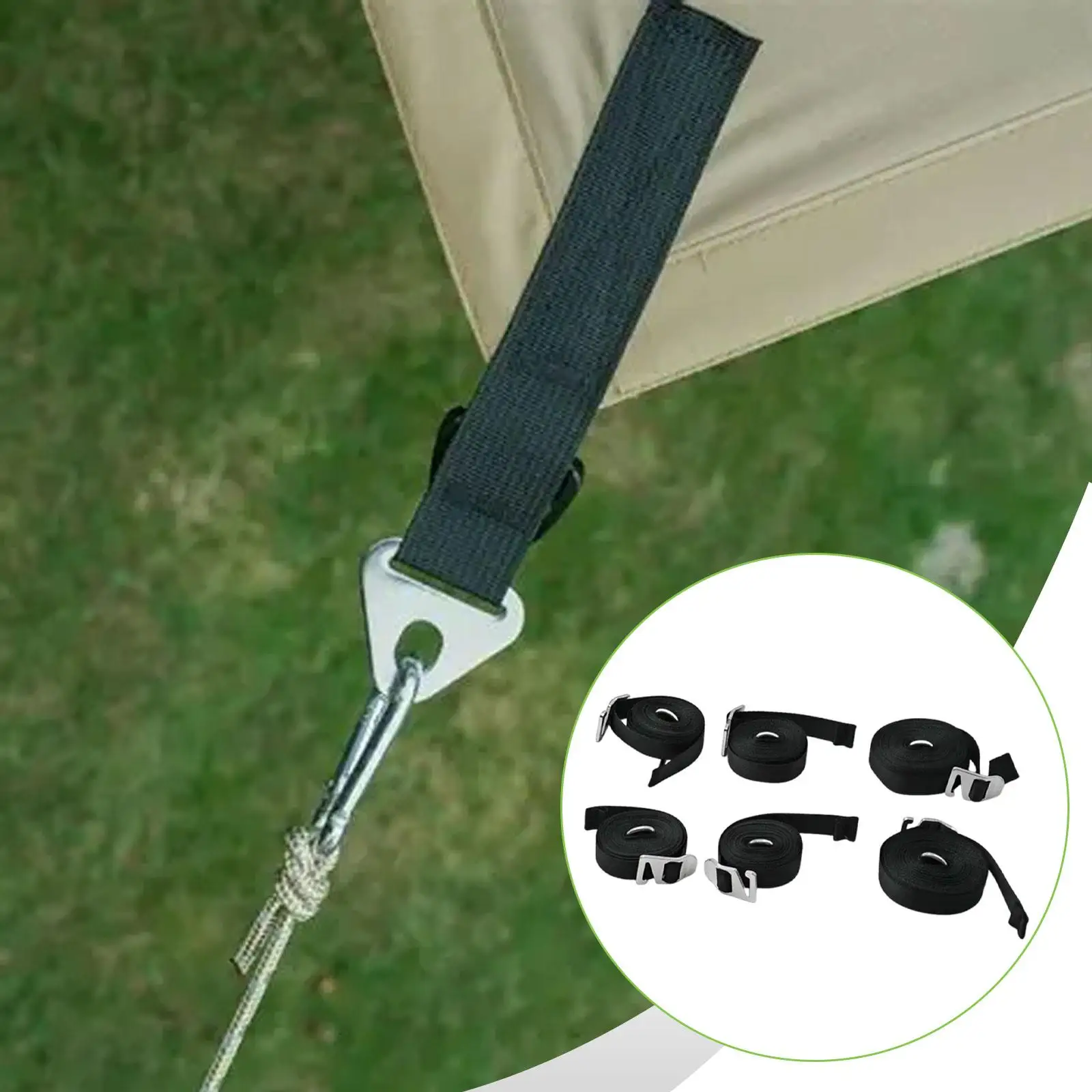 Camping Tent Accessories Windproof Rope Set Adjustable Polyester Straps with Buckle for Outdoor Tent Pack