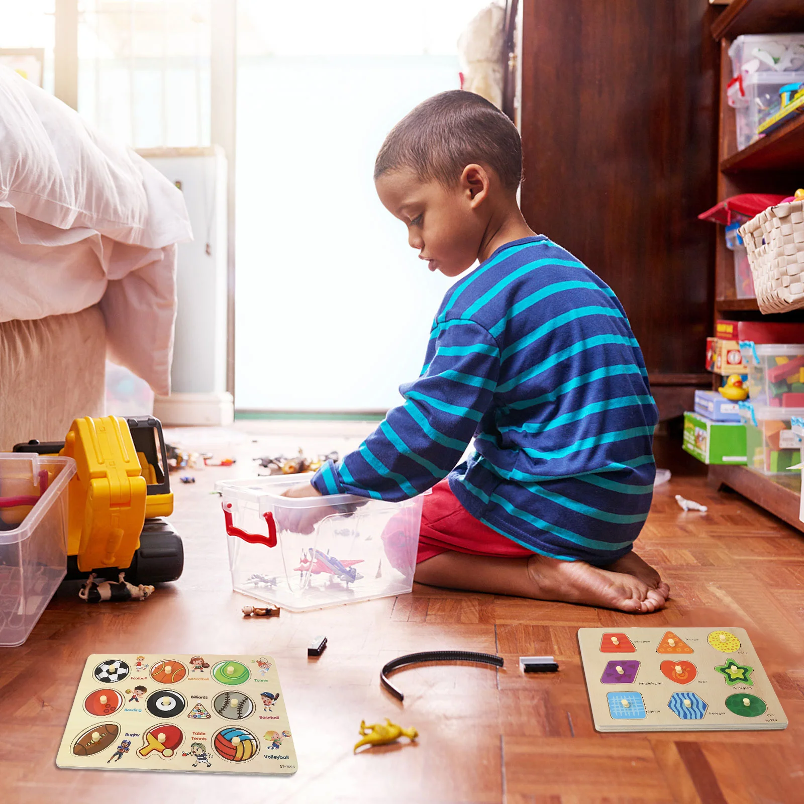 

Набор деревянных головоломок премиум-класса: развивающая игра-пазл для детей, изучение форм и цветов, портативный, с мультяшными персонажами