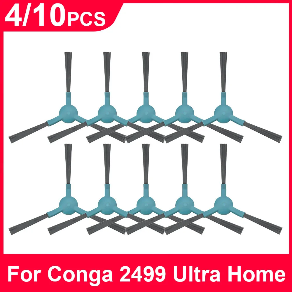 4/10 Packs Side Brushes Kit For Conga 2499 Home Advanced Sweeping Robot Replacement Edge Cleaning Accessories