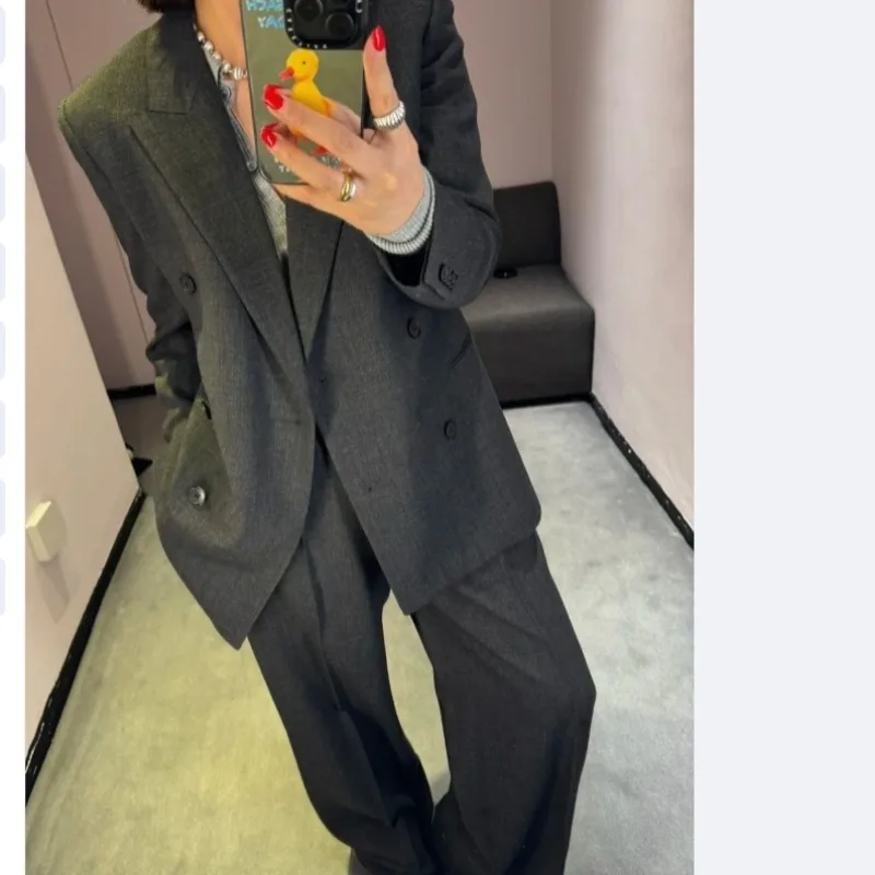 Fine-spinned Wool Classic Suit Trousers Sets Two Piece Sets Womens Outifits