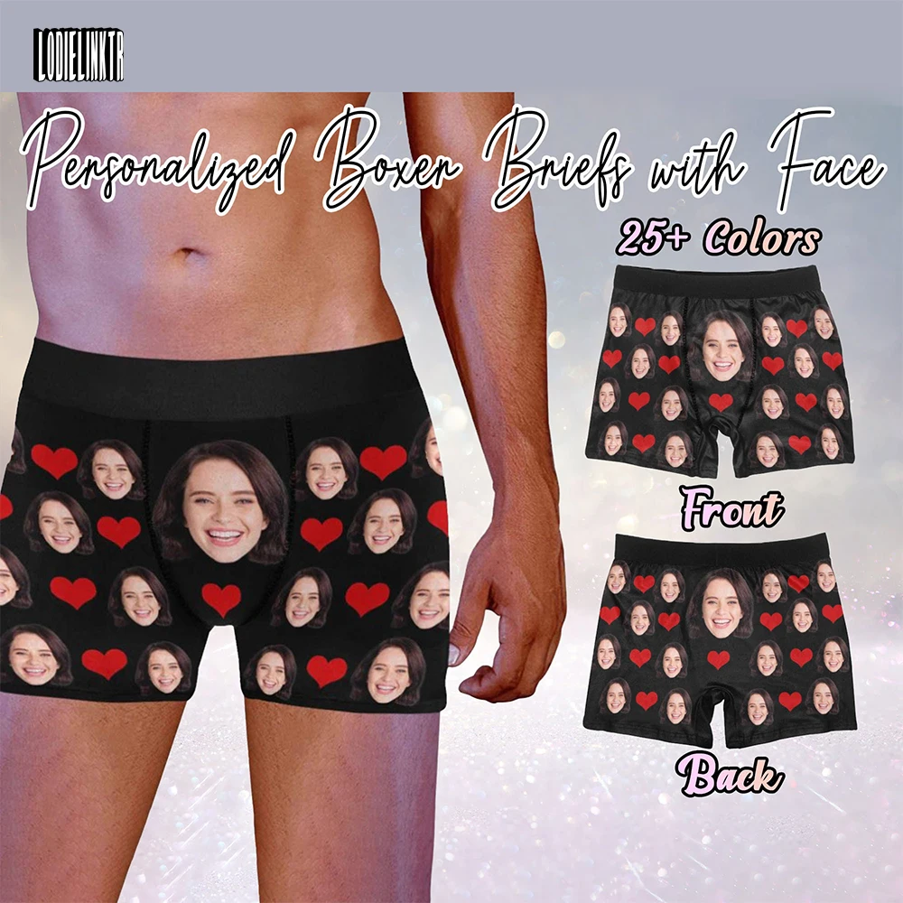 Custom Boxes With Picture Custom Underwear With Face Personalized Photo On Underwear Boxer Briefs Best Valentine's Day Gift