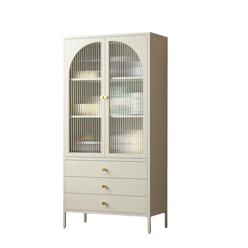 Iron Wine Cabinet Large Living Room Kitchen Tableware Storage Wrought Locker Against Wall