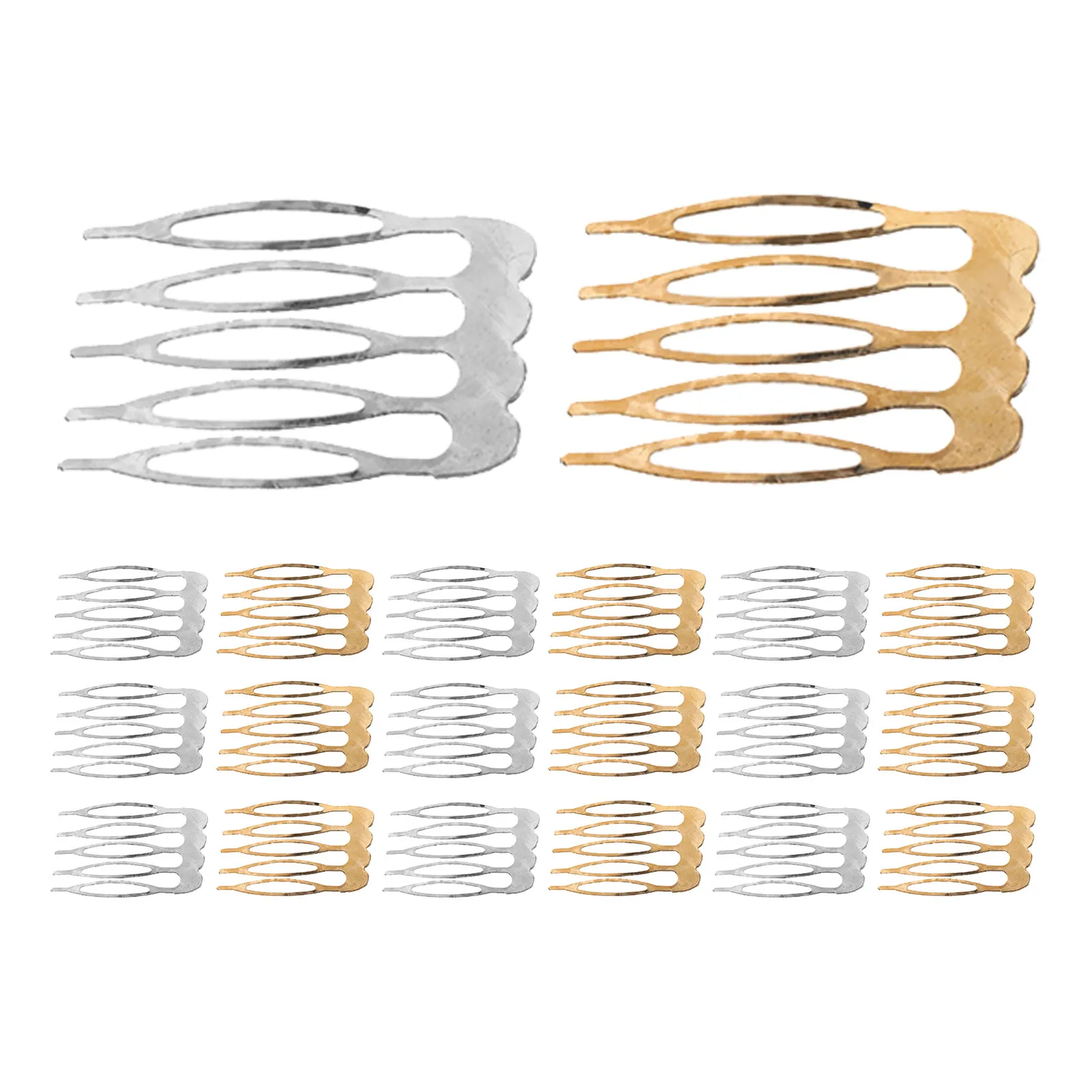 24 Pcs Hair Accessories and Comb 5 Teeth Side Combs DIY Hairpiece Metal Clips Slide Evening Crafting Bridal Party Prong