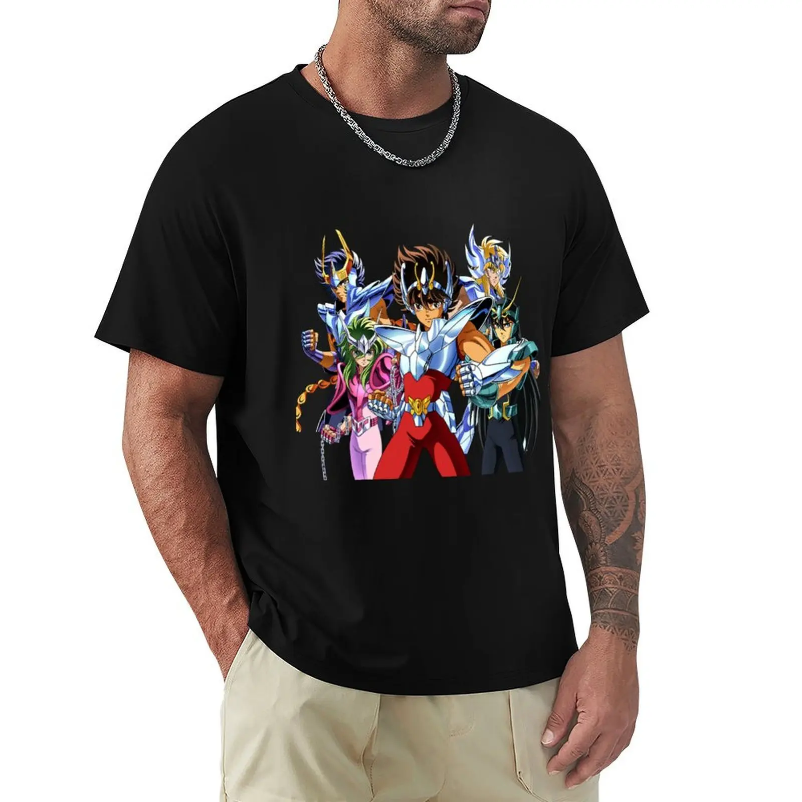 

LOS CABALLEROS DEL ZODIACO T-Shirt Soft Anti-Shrink Cotton Tee