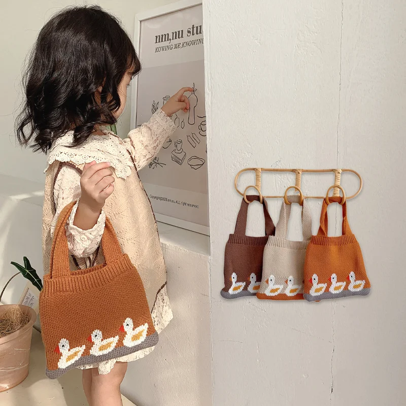 Children Handbag Cartoon Boy Knitted Small Bag Baby Handbag Small Tote Bags for Women Mother Kids Bags for Girl Designer Bag Sac