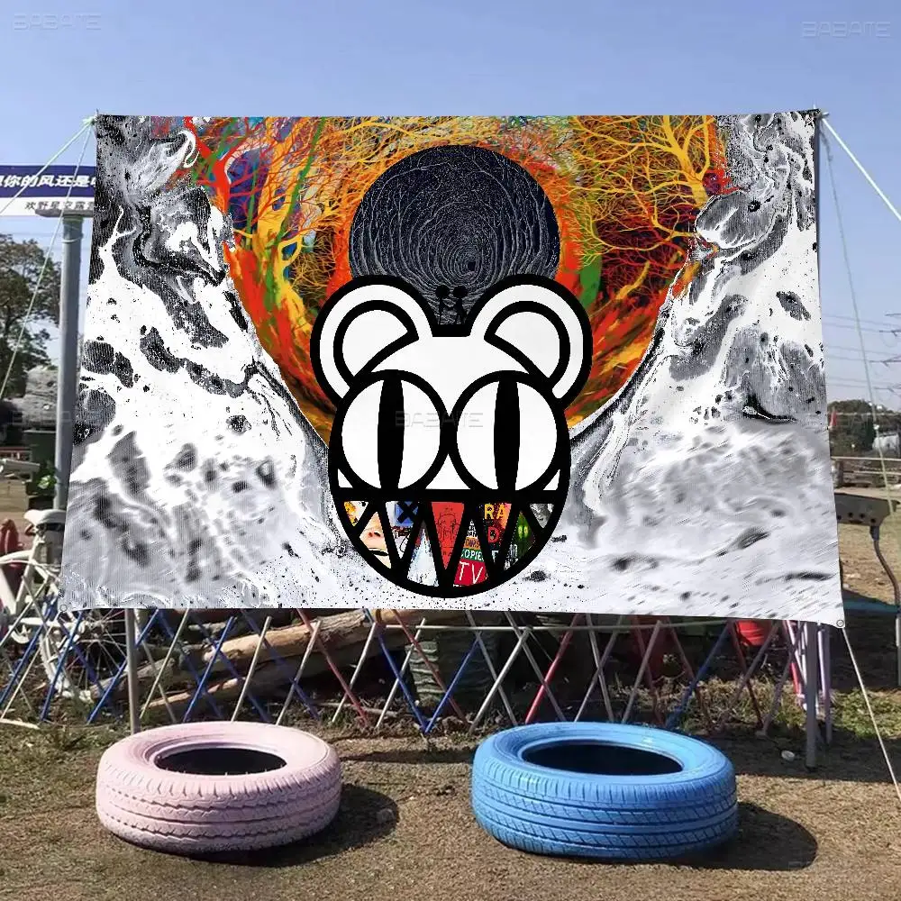 Rock Band R-Radiohead Music Large Size Flags Printing Patterns Interesting Birthday Party Decorations Banner