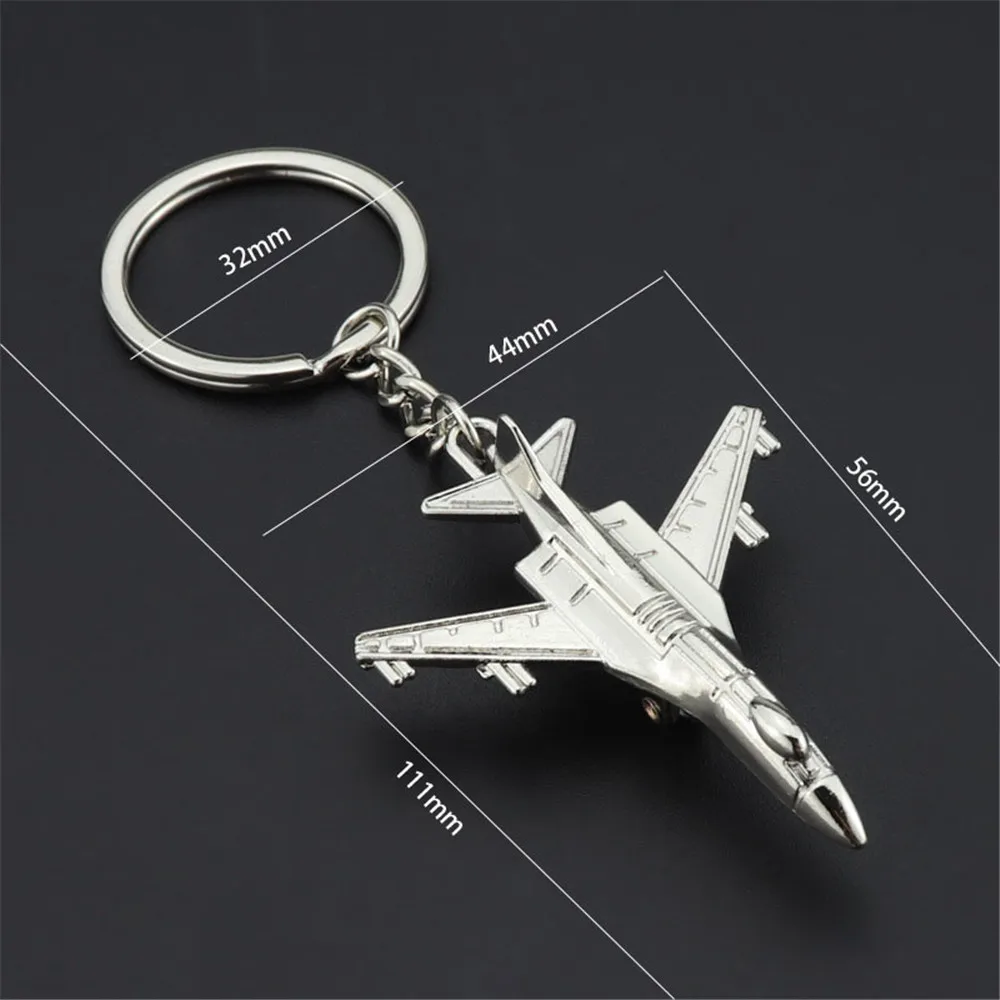 3d Battleplane Model Keychain Metal Airplane Aircraft Keyrings Cool Boy Men\'s Jewelry Gift For Aviation Enthusiast Or Pilots New