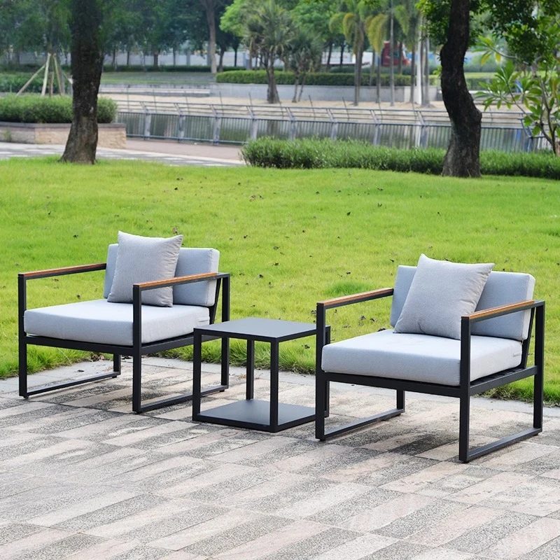 

DHY outdoor stainless steel sofa terrace villa leisure furniture bed and breakfast sofa chair combination