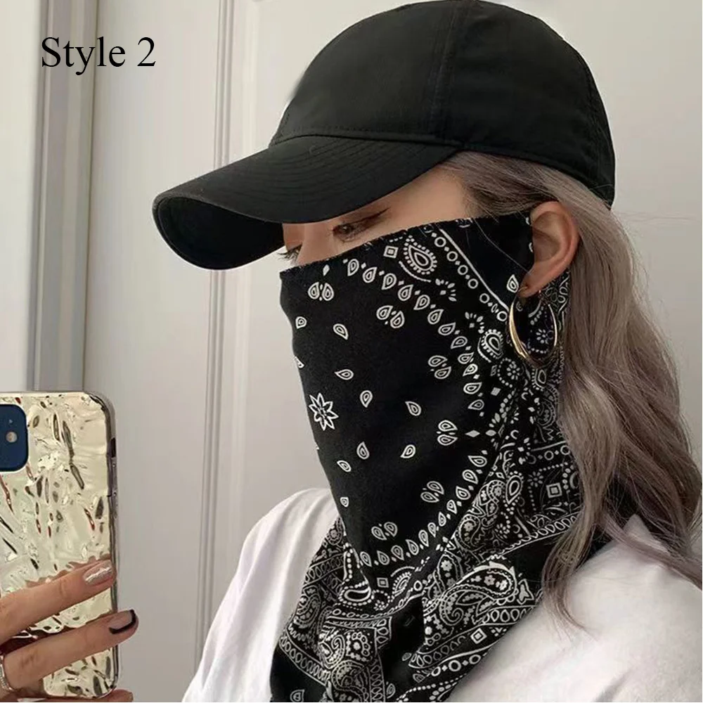 

Summer Sunscreen Mask For Men Women Fashion Punk Summer Face Neck UV Protection Ear Scarf Ice Silk Cycling Mask Bandana Scarfs