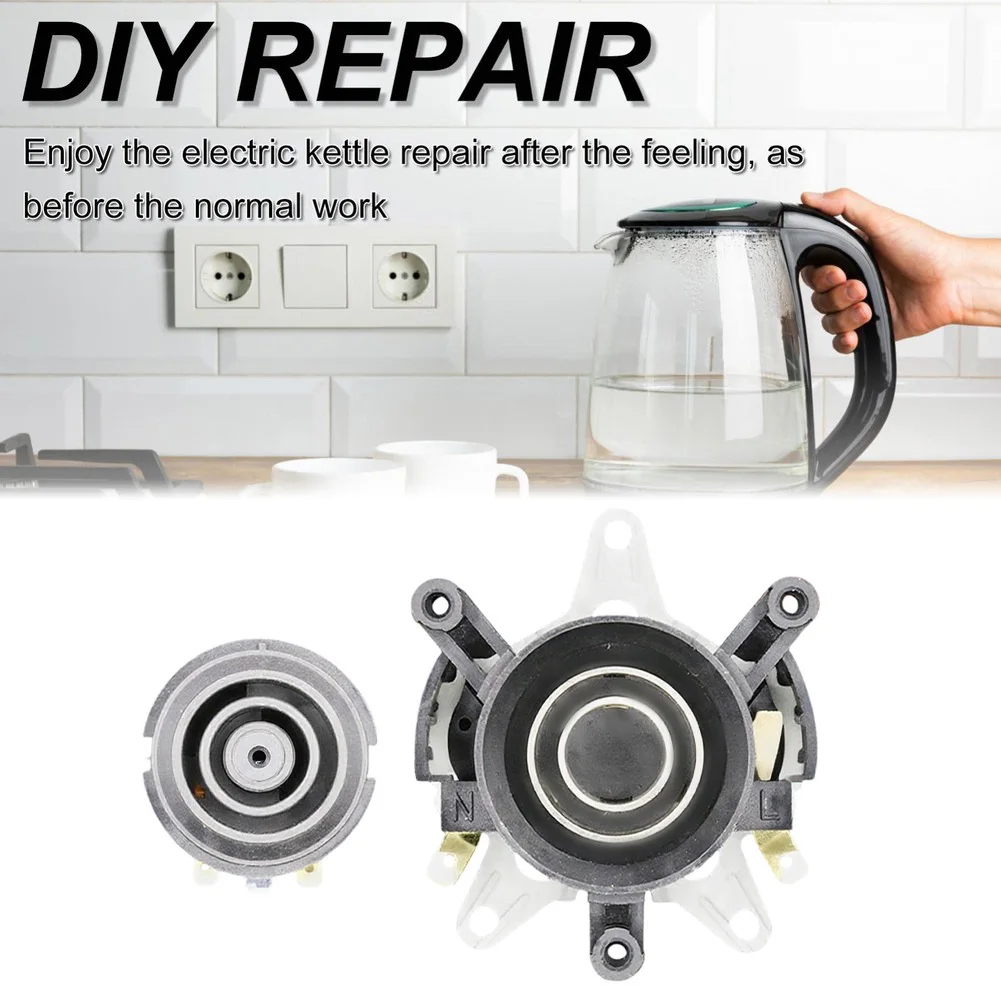 Electric Kettle Base Connector Repair Kit Upper and Lower Core for Thermostat Switch Replacement 58 58 37MM 53 53 48MM Black
