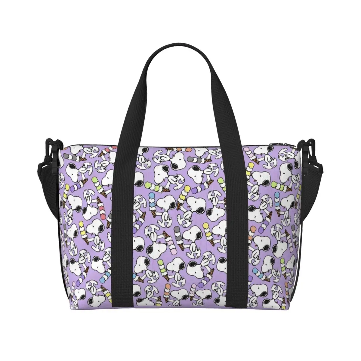 

Пользовательские S-Snoopys Бакалея Сумка для покупок Женская большая вместительная анимационная пляжная дорожная сумка для спортзала