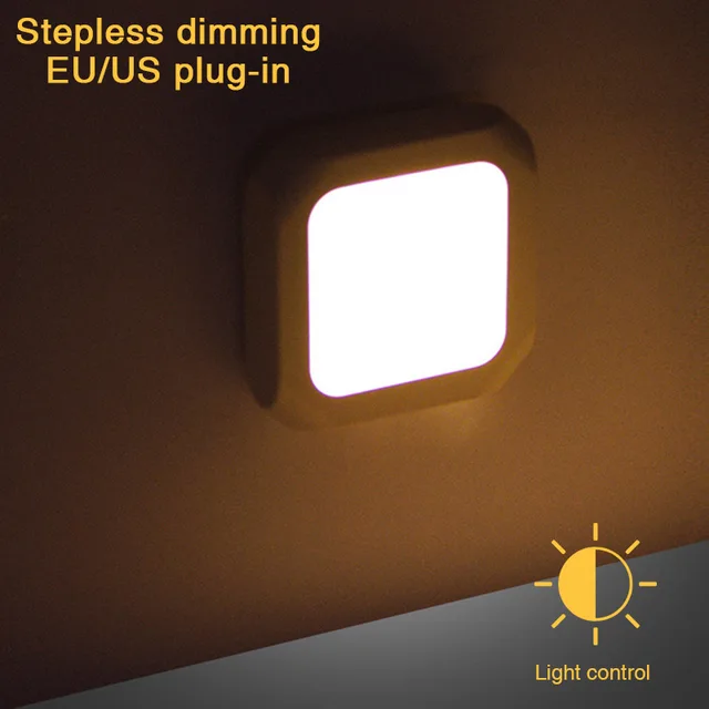 Lampka nocna z wtyczką EU/US Sterowanie światłem Lampka nocna LED Lampki ścienne do domu Przejście WC Lampka nocna Pokój dziecięcy Sypialnia Korytarz