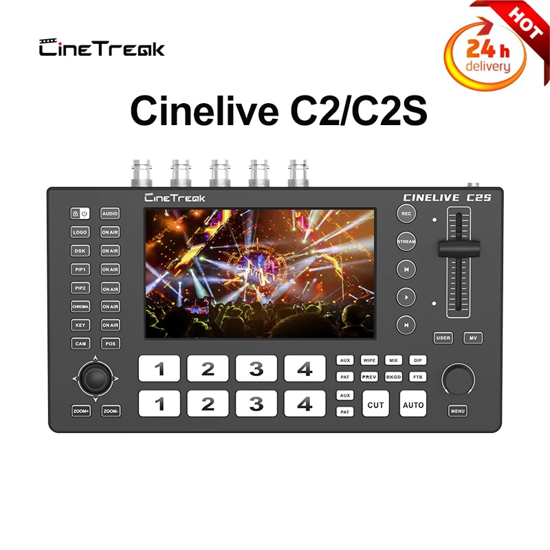 Cinetreak Cinelive C2/C2S Switcher video multi-camera a 5 canali Schermo da 5,5 pollici Registrazione e riproduzione Switcher mixer streaming live