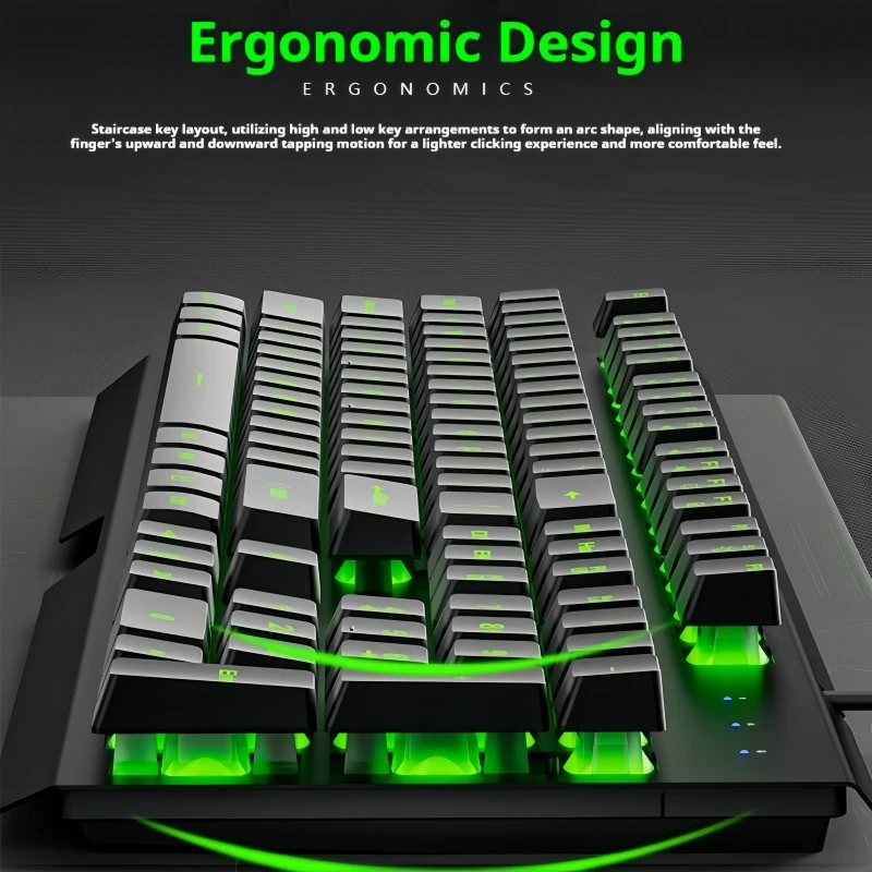 

Shipadoo GK60 104 клавиши проводная клавиатура металлические панели с радужной подсветкой механический игровой светящийся широкий держатель для рук для геймера ноутбука