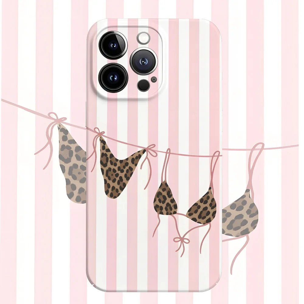 Leopard Bikini Glossy Film Hard Phone Case for Samsung Galaxy A37 A57 A17 A07 A16 A56 A26 A36 A06 A55 A35 A15 A54 A05 A14 4G 5G