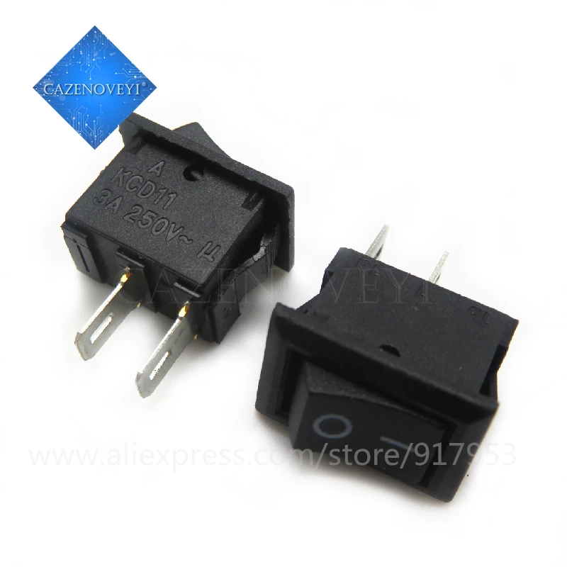 10pcs/lot Ship switch KCD-117-S KCD1-11 black 2 feet 8.5mmx13.5mm the 250V 3A supply switch In Stock