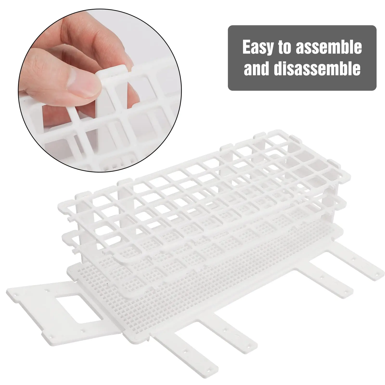 Tubos de teste plásticos transparentes com tampas e 1 rack, suporte para experimentos científicos de laboratório, 13ml, 60pcs