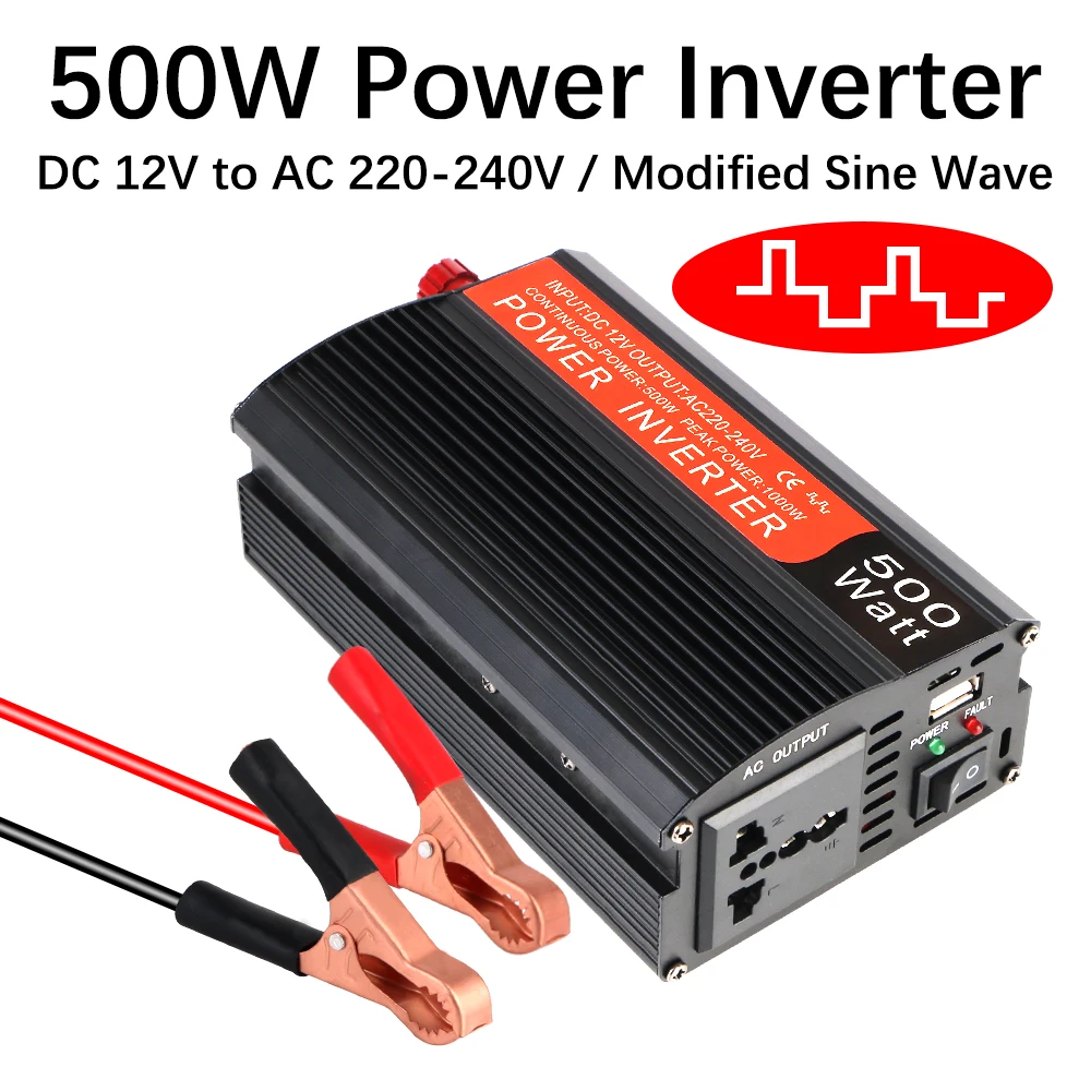 Universal Car Charger Power Adapter Modified Sine Wave inverter Socket With USB 500W Car Inverter 12v 220v Voltage Converter