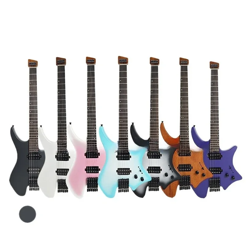 

Hot headless electric guitar, mahogany travel rock entry piano, high-end solid wood electric guitar