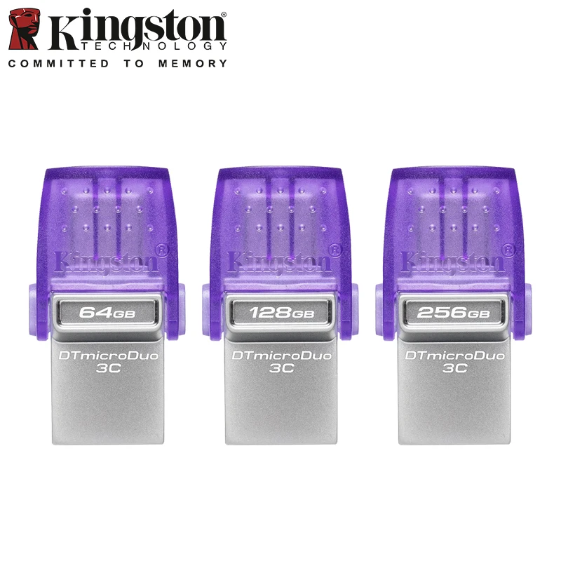 Kingston Type-C USB3.2 Gen1 USB Flash Drive 256gb 128gb 64gb DTDUO3CG3 Up to 200Mb/s High Speed Pen Drive for Phone and Computer