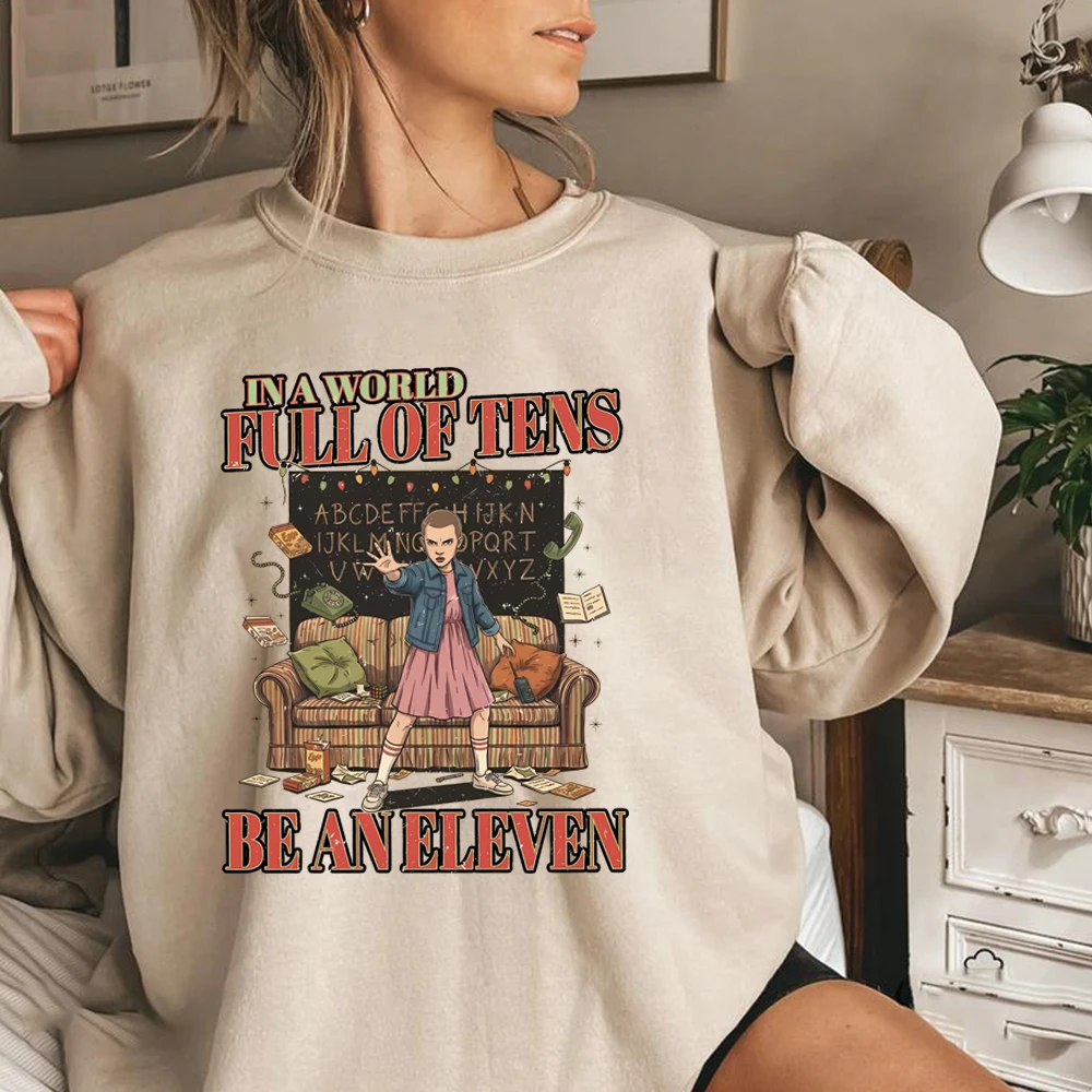 

Толстовка In A World Full of Tens Be An Eleven Hawkins The Upside Down Рубашка Ретро St5 Пуловер Унисекс Толстовки с длинными рукавами