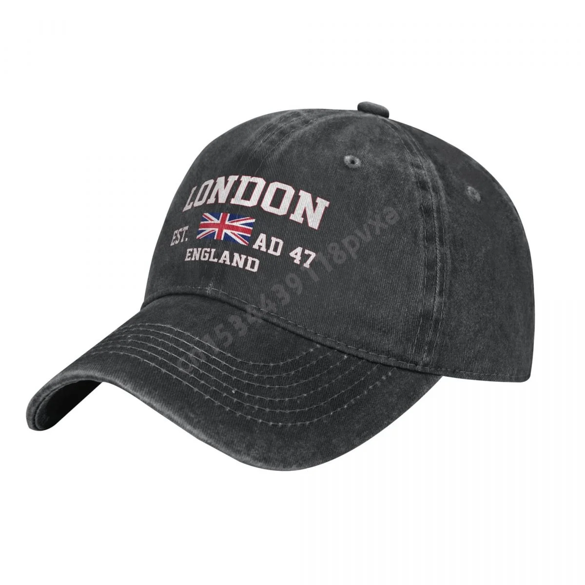 Unisex Adult United Kingdom Flag UK Great Britain Country Charcoal Washed Denim Baseball Cap Men Vintage Cotton Dad Trucker Hat