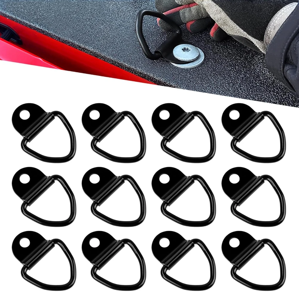 

12PCS V Ring Tie Down Anchors Heavy Duty Steel Truck Bed Tie Down Anchors rgo Truck Load Anchor Point Lashing Ring V-Ring Bolt