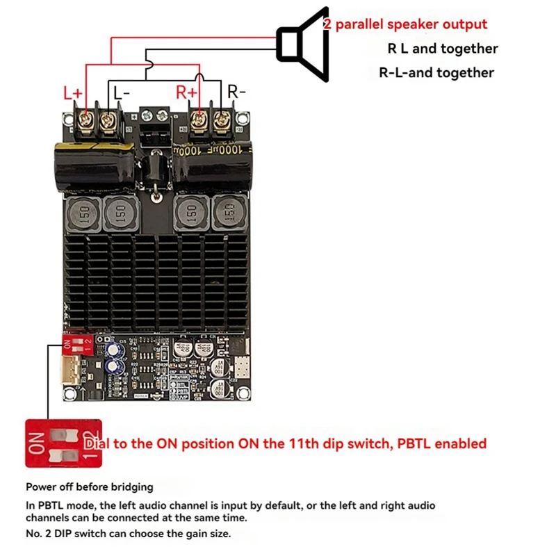 Digital Amplifier Board Module 2001 Pure Rear Stage High Power TPA3221 Stereo 100Wx2 Bridge Mono 200W Module