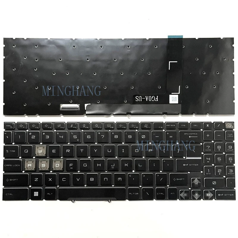 

M New for MSI Raider GE78 HX 13VI 13VH 13VG MS-17S1 Per-key RGB Backlight US Keyboard