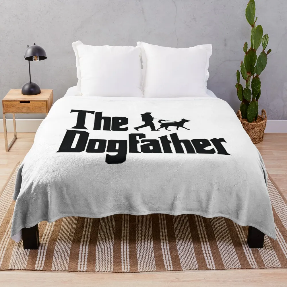 The Dogfather Dog Breed Father Funny, Gift for Dog Dad, Dog Mom Throw Blanket Warm Flannels Vintage Blankets