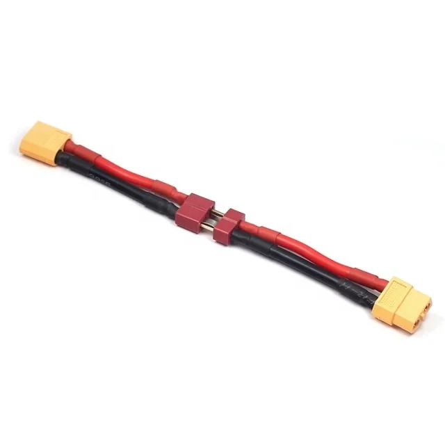 Adaptateur de convertisseur de prise en T, Amass XT60 vers Deans, avec câble en Silicone 12awg, pour batterie Lipo RC, Drone, voiture, pièces de bricolage, 10 pièces