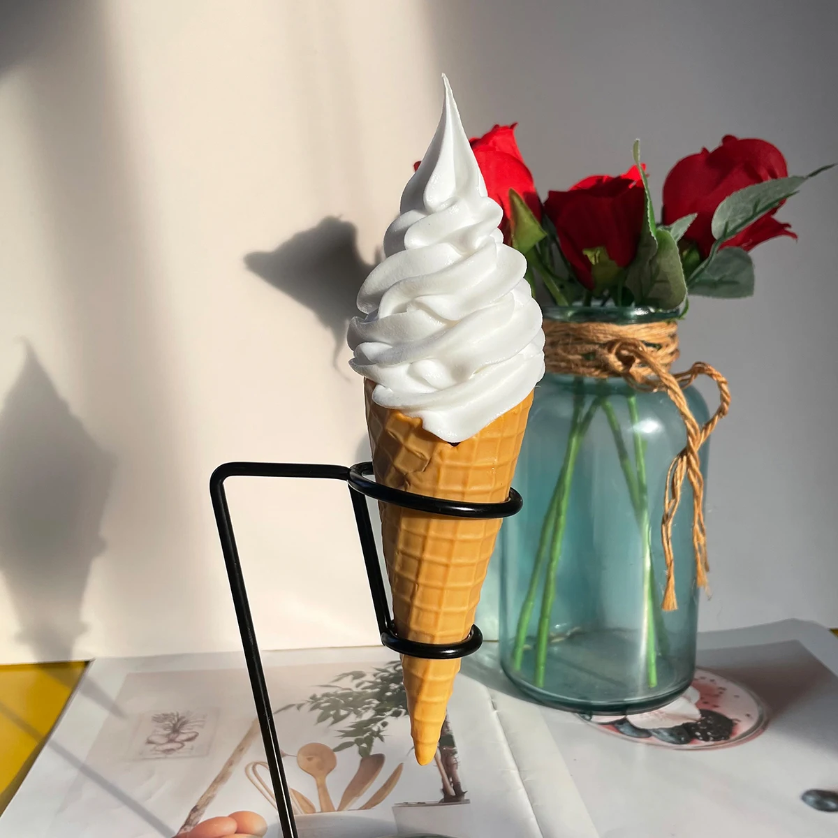 5/10 Stück Künstliche Waffel-Eiscreme-Waffeln – Realistische Simulations-Lebensmittel-Requisite für Bäckerei-Displays, Küchendekoration & Lebensmittelfotografie – Detail 11