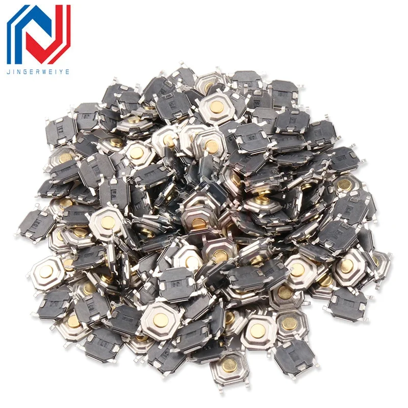 Touch Switch 4 Feet Square 4x4x1.5mm 1.6/1.7mm Waterproof Copper Head Circuit Board Button Small Micro Electronic Button Touch
