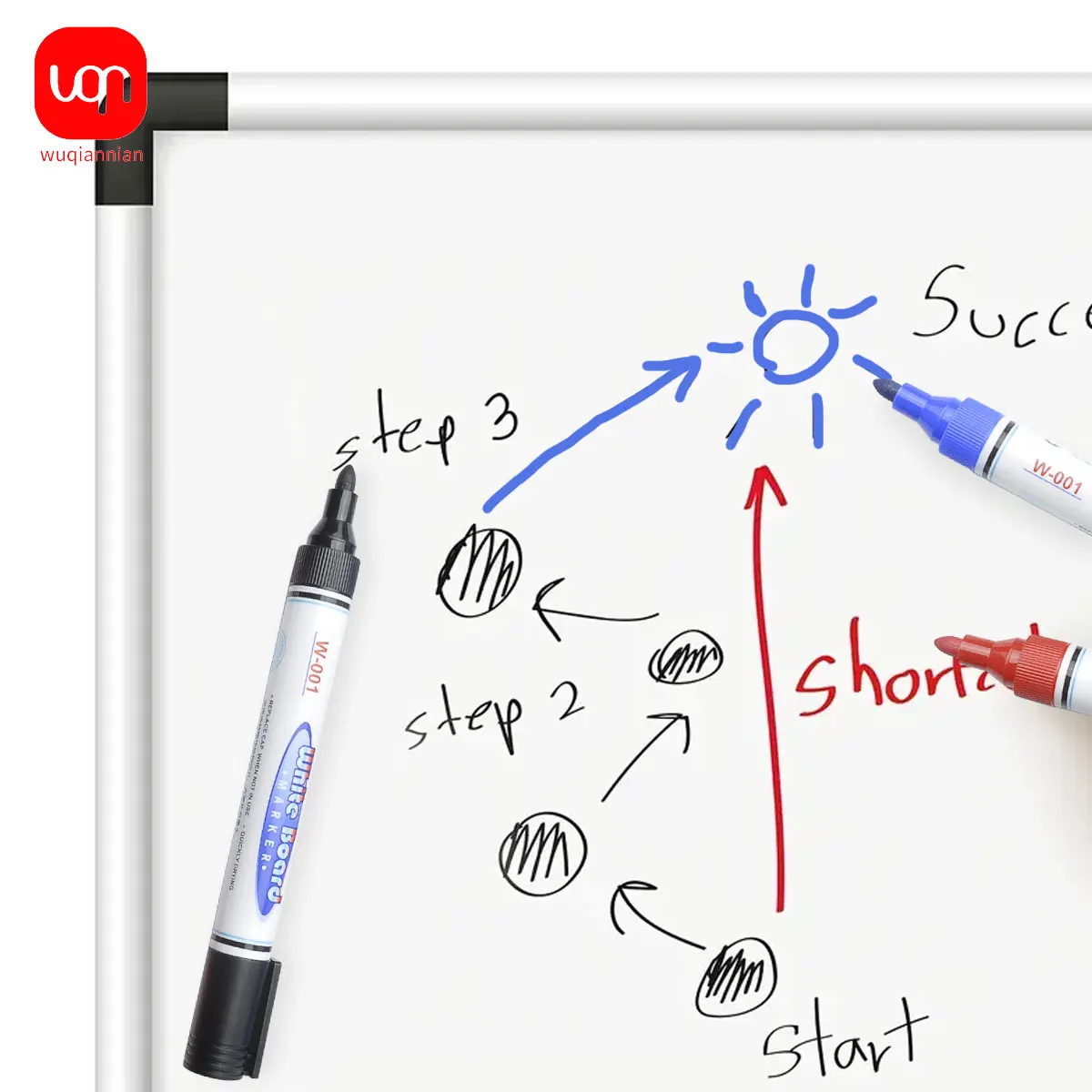 

WQN-3/6/12PCS Erasable Whiteboard Markers Magnetic Blackboard Pens Suitable for Glass, Ceramic, Office, and School Stationery