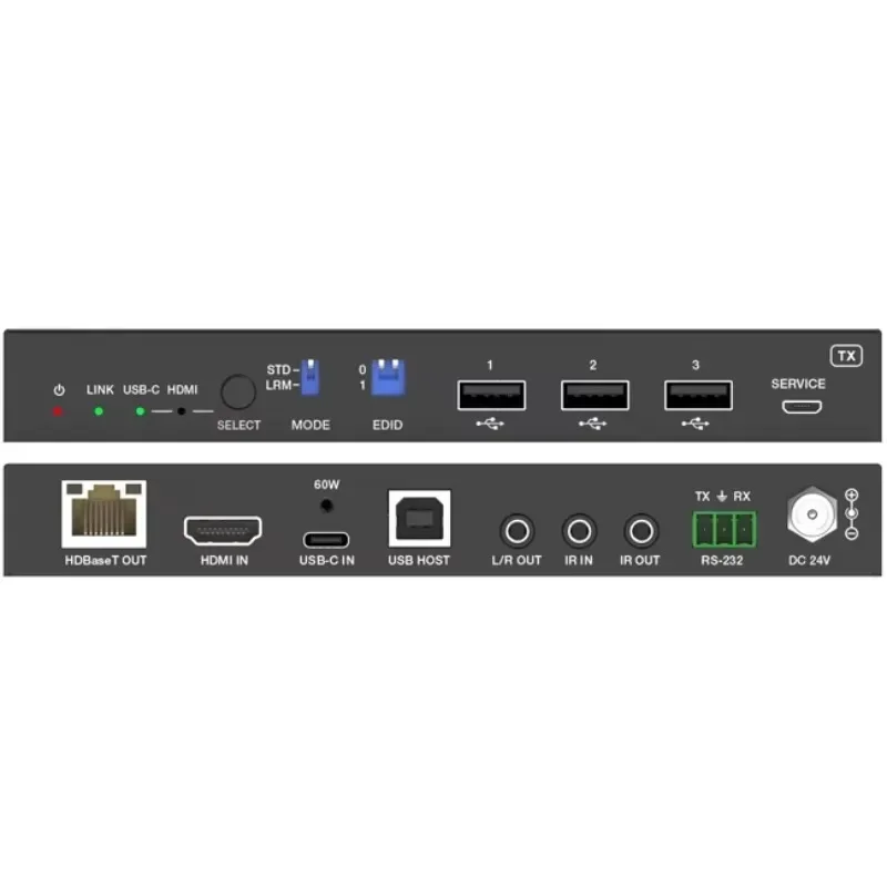 In stock 18Gbps HDBaseT 3.0 Extender Uncompressed HDMI/USB-C Signals  Bi-directional IR, RS-232 and USB 2.0 Signals up to 328ft/