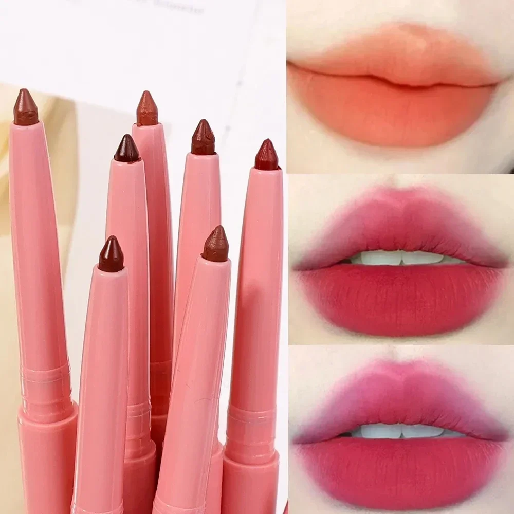 Waterproof Matte Lipliner Pencil Sexy Nude Brown Red Contour Tint Lipstick Lasting Non-stick Cup Lip Liner Lips Makeup Cosmetic