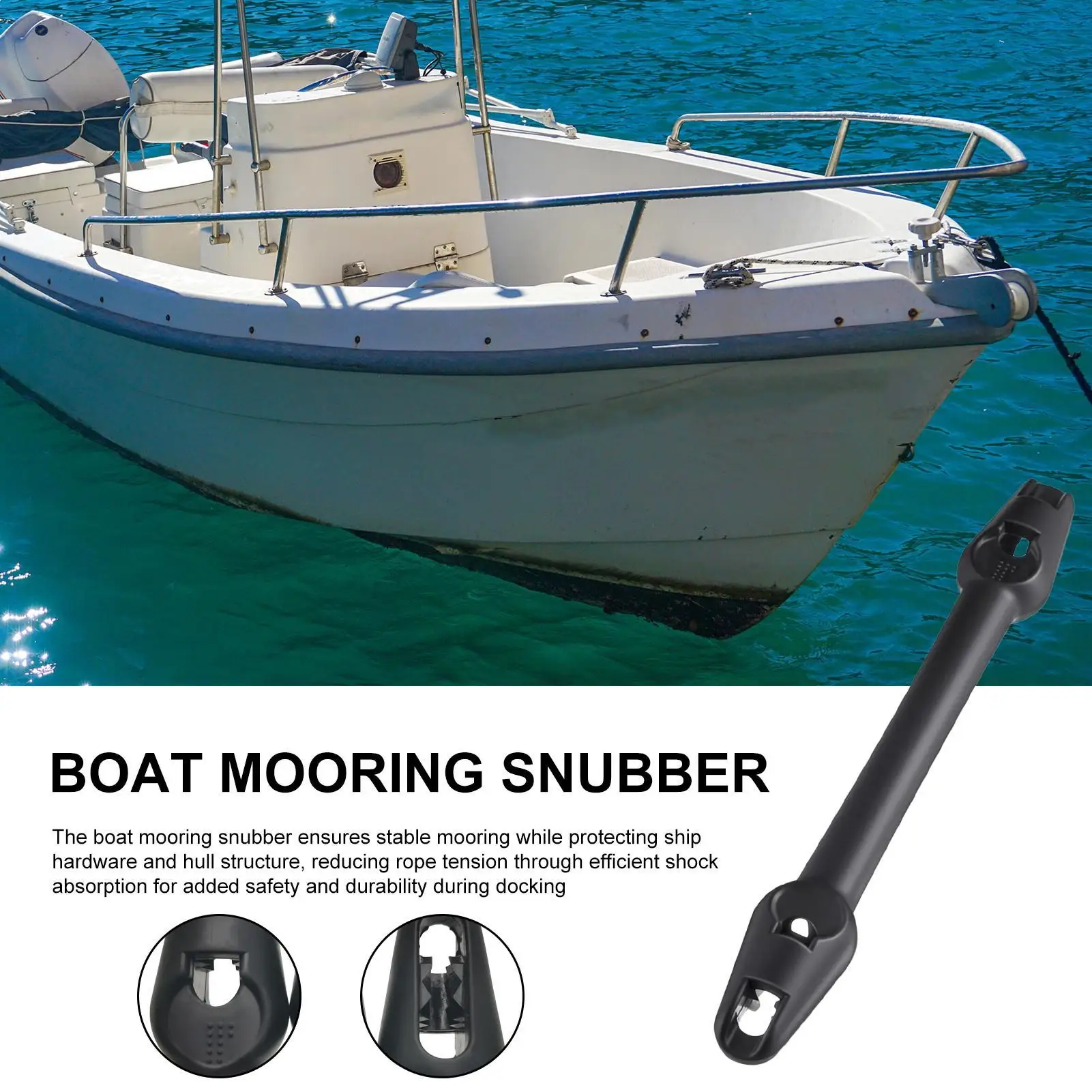 1pc Boat Mooring Snubber Dock Edge Dock Line Heavy-Duty Marine Docking Mooring Snubber for 3/8
