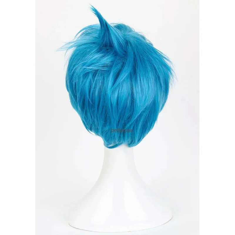 

Парики для косплея из фильма Inside Out Joy, короткие синие термостойкие синтетические волосы + шапочка для парика