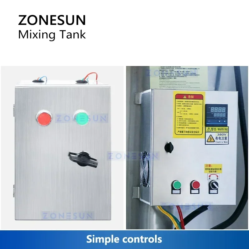 

ZONESUN ZS-MB100L Sanitary Stainless Steel Vertical Cosmetic Liquid Chemical Mixing Equipment Tank