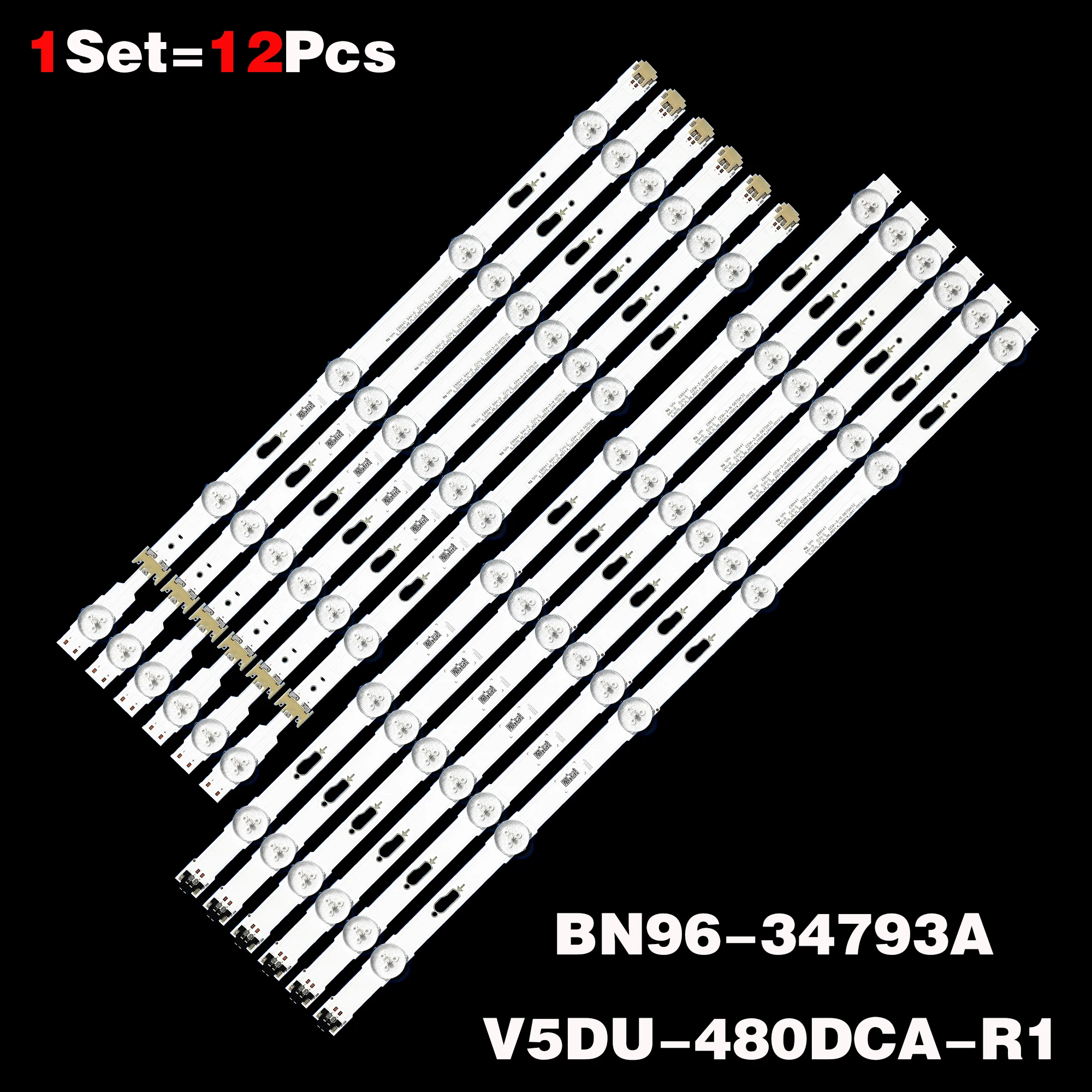 Nova 12pcs tira conduzida para samsung UE48JU6412 UE48JU6410 UE48JU6465 UE48JU6450 UE48JU6440 UE48JU6652 UE48JU7090 UE48JU7080